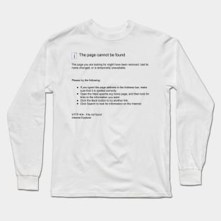 404 Site Not Found Long Sleeve T-Shirt